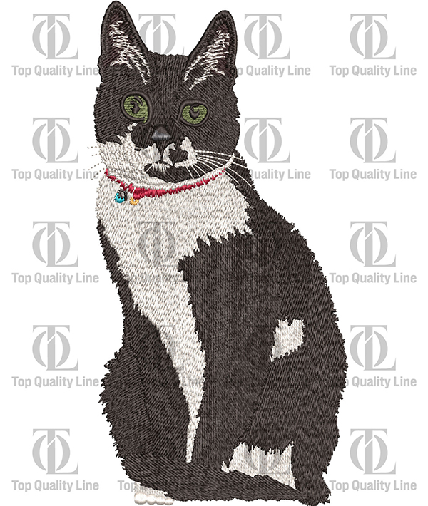 Standing Cat logo Best Top Quality Line Embroidery Digitizing Services